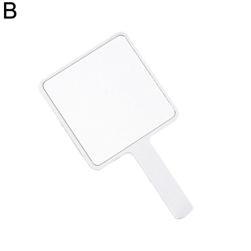 Mini square travel mirror with handle, perfect for travel and personal use.